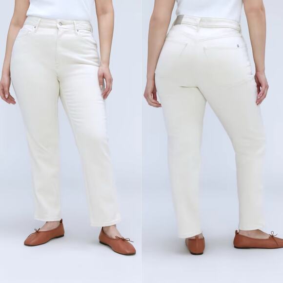 Everlane The Curvy Cheeky Straight Jean Ecru Women's 30C Crop NWT High Waisted